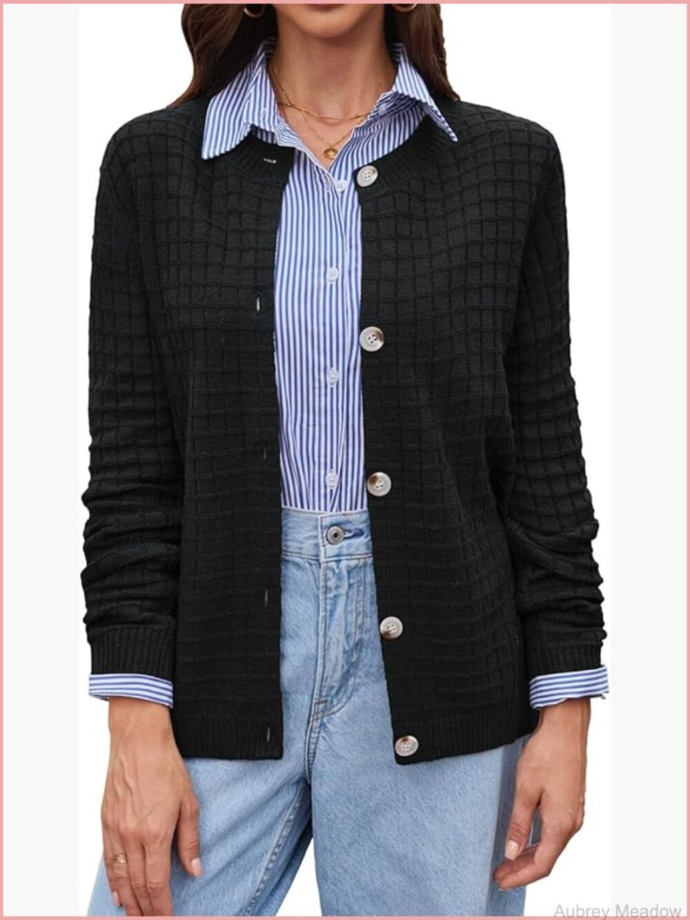 Women's Knit Cardigan Sweater Long Sleeve Button Down